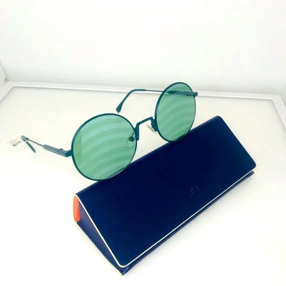 FENDI 53mm Round Sunglasses Green Wave Men’s Women’s FENDI 53mm Round Sunglasses Green Wave Men main image 3